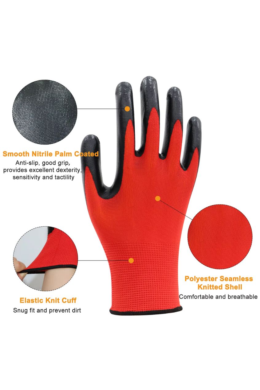 Nitrile Economy Safety Gloves (12 Pairs)