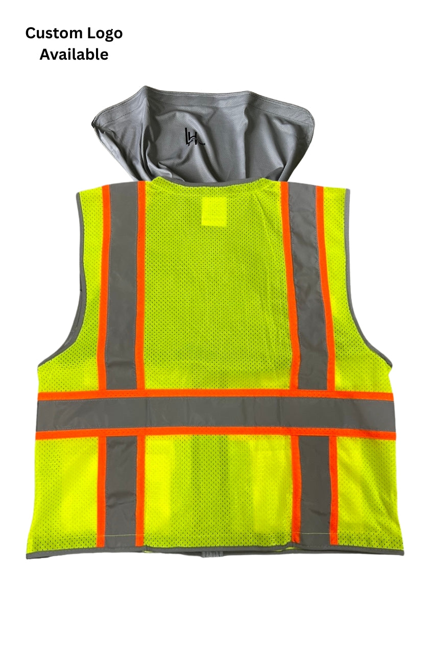 Sunshade Attached Class 2 Hi-Vis Safety Vest