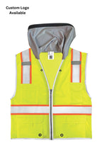 Sunshade Attached Class 2 Hi-Vis Safety Vest