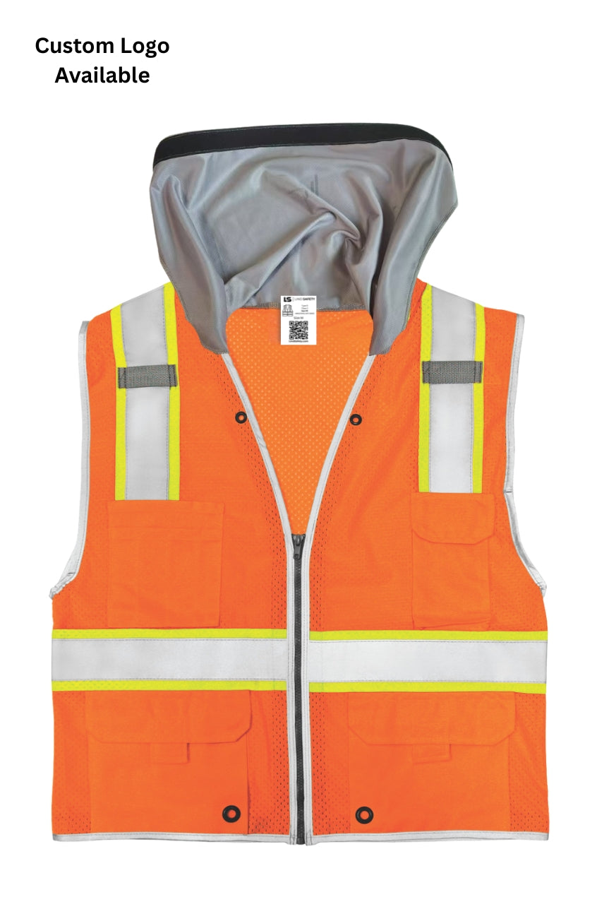 Sunshade Attached Class 2 Hi-Vis Safety Vest