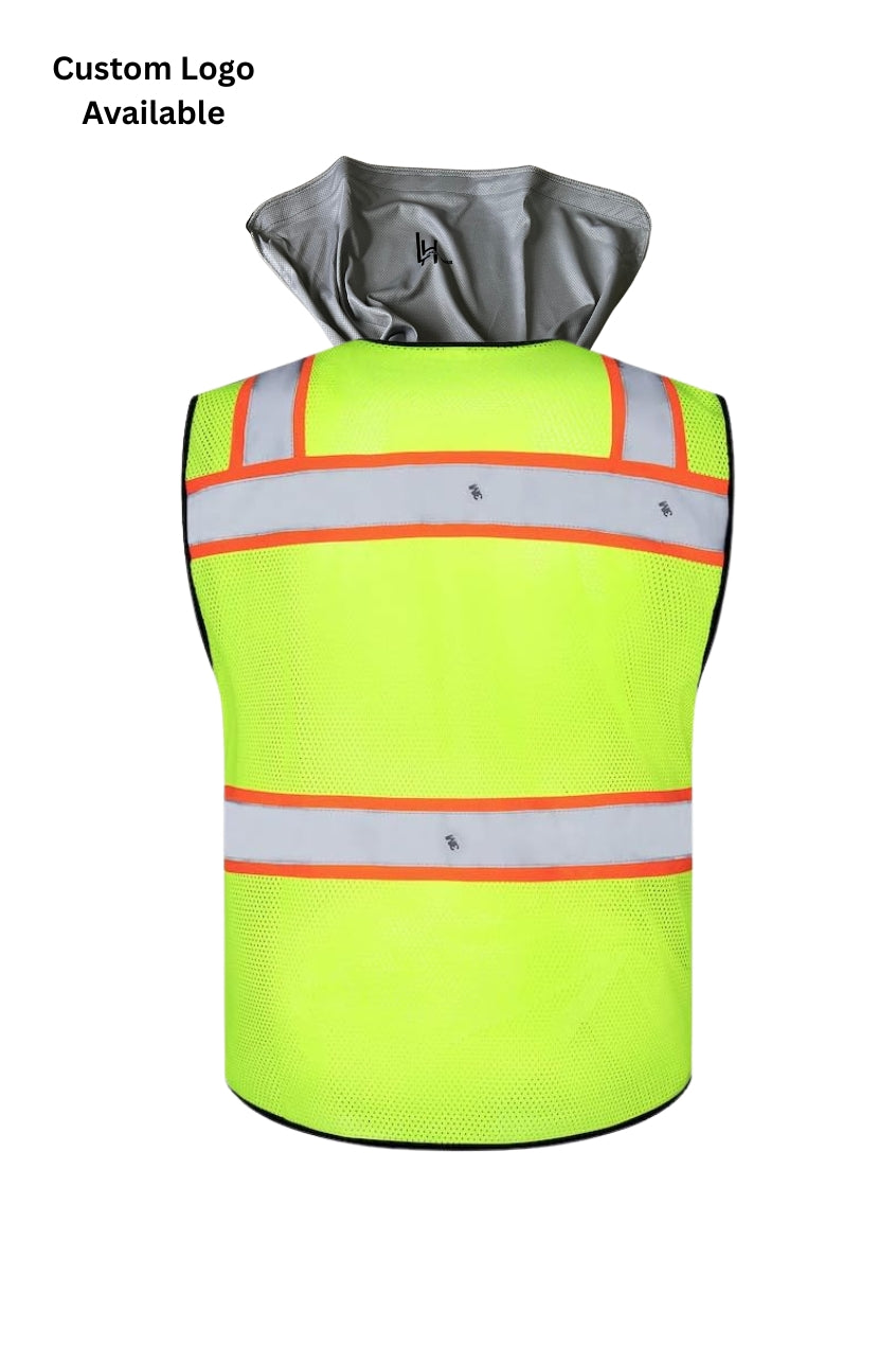Sunshade Attached Surveyor Class II Hi-Vis Safety Vest