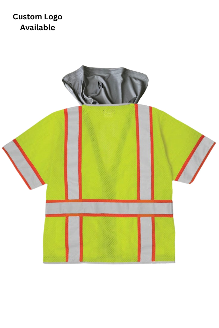 Sunshade Attached Class 3 Hi-Vis Safety Vest
