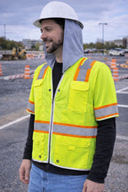Sunshade Attached Class 3 Hi-Vis Safety Vest