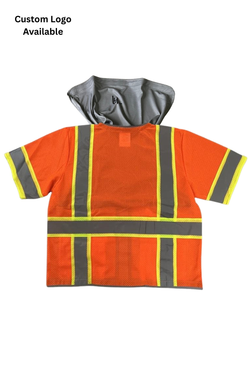 Sunshade Attached Class 3 Hi-Vis Safety Vest