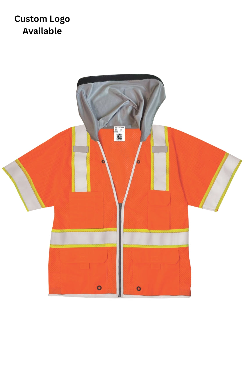 Sunshade Attached Class 3 Hi-Vis Safety Vest