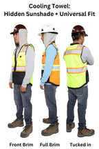 Sunshade Attached Class 3 Hi-Vis Safety Vest