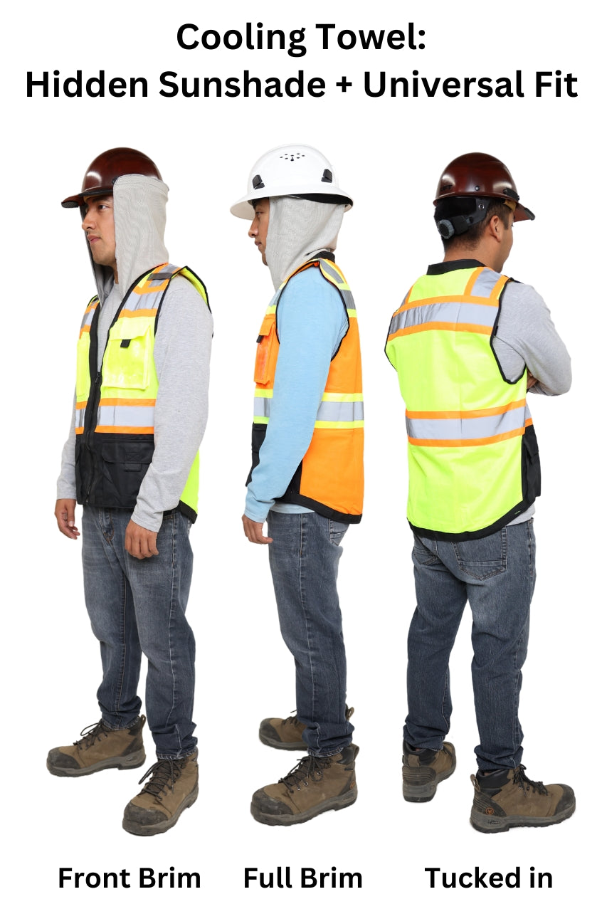 Sunshade Attached Surveyor Class II Hi-Vis Safety Vest