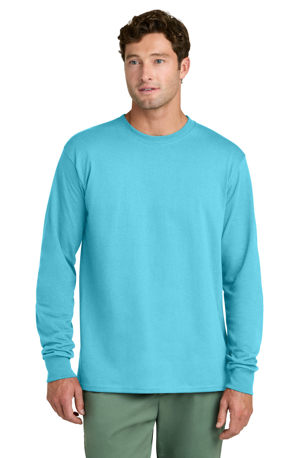 Custom Logo Port & Co ®  Long Sleeve Core Cotton Tee. PC54LS