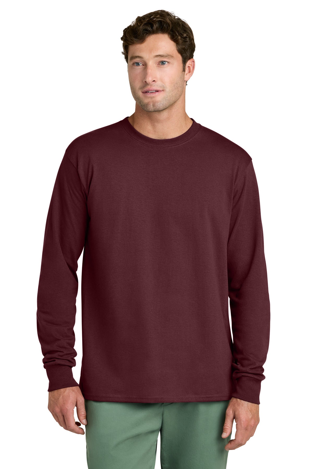 Custom Logo Port & Co ™  Long Sleeve Core Cotton Tee. PC54LS