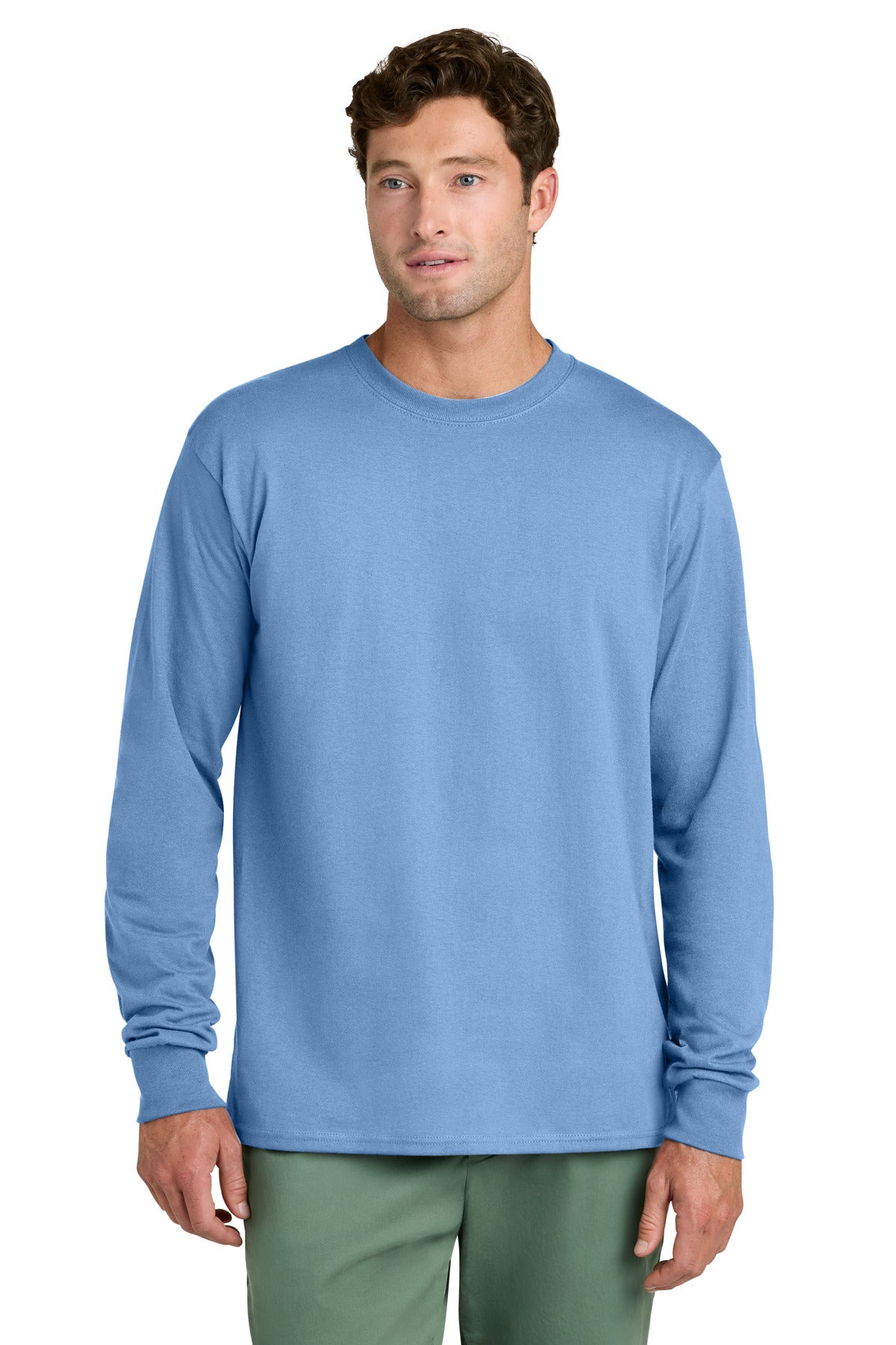 Custom Logo Port & Co ™  Long Sleeve Core Cotton Tee. PC54LS