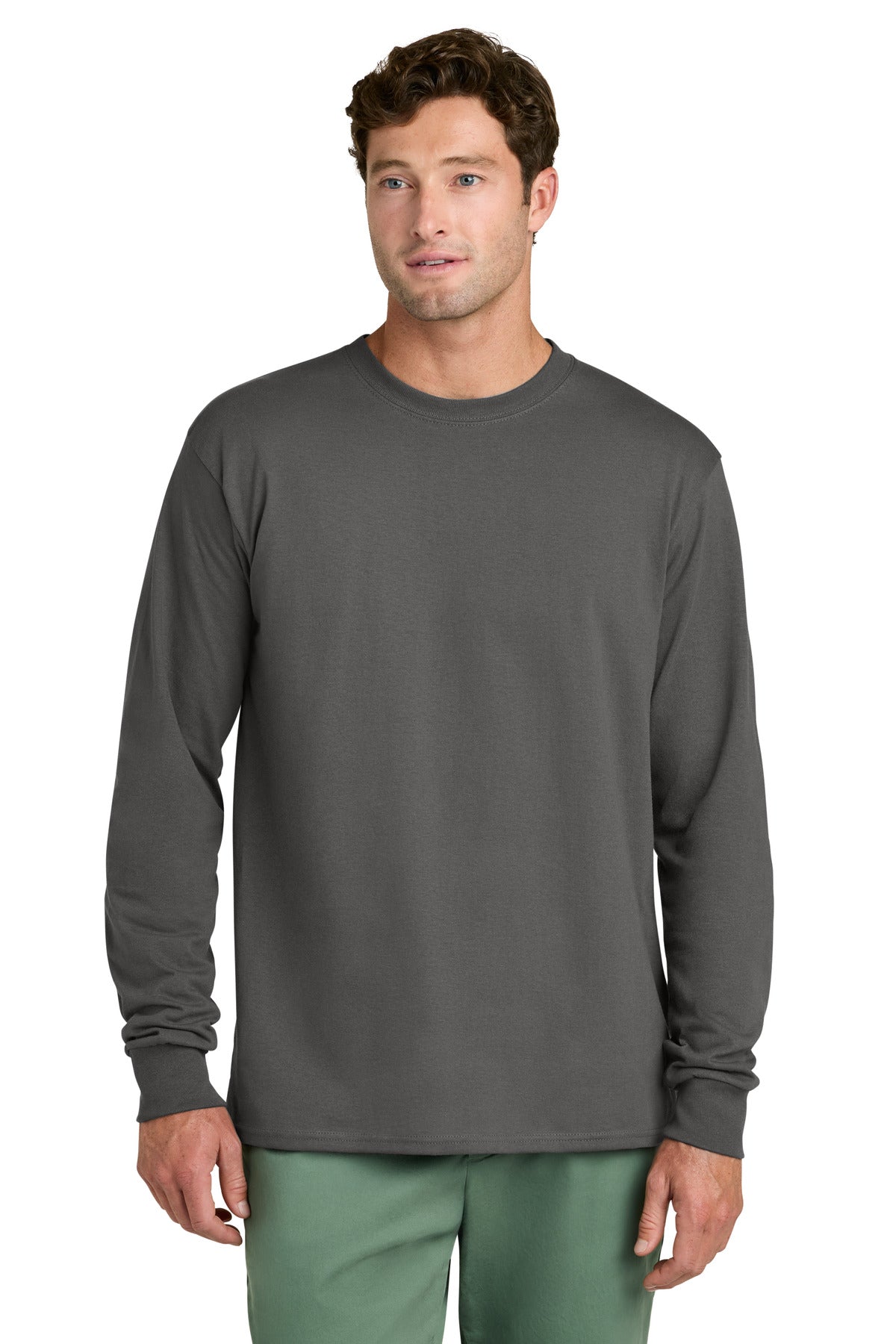 Custom Logo Port & Co ™  Long Sleeve Core Cotton Tee. PC54LS