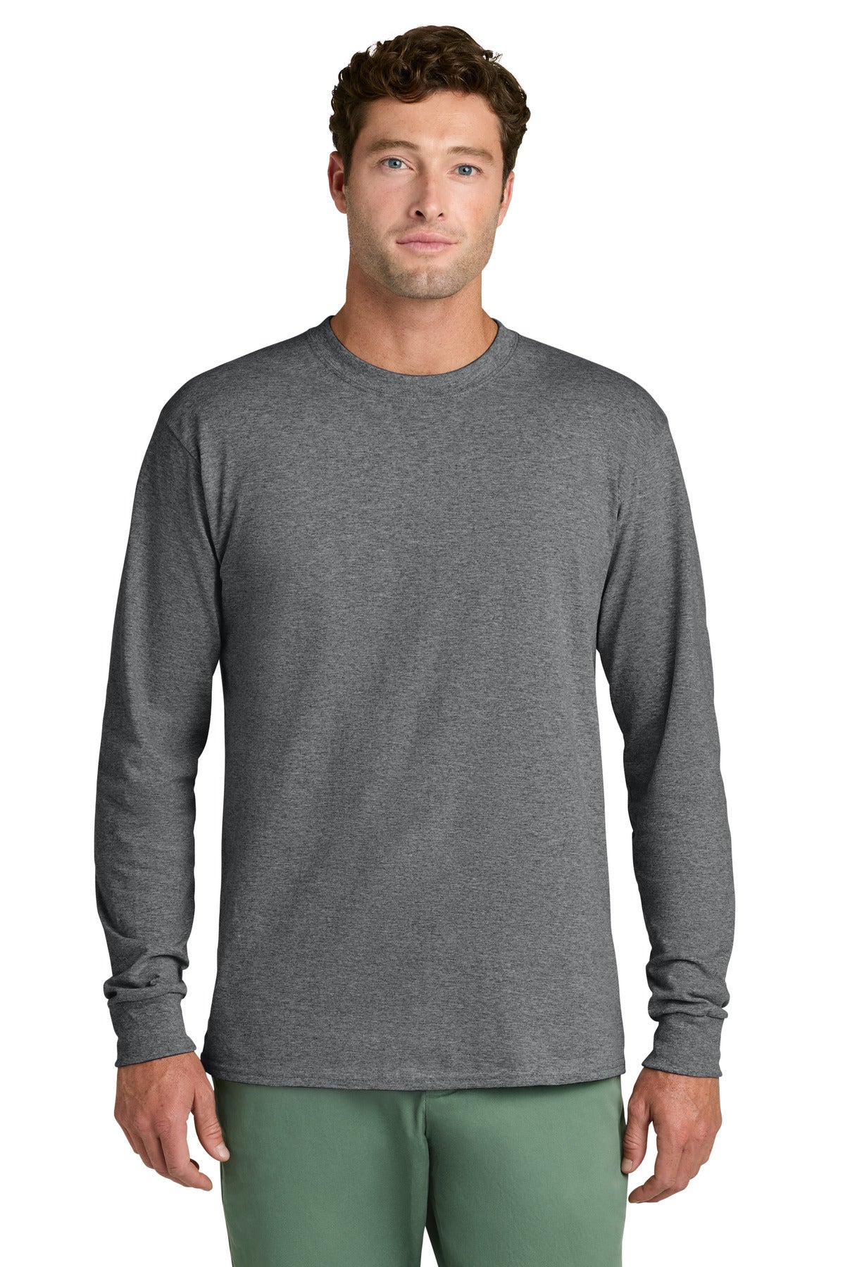 Custom Logo Port & Co ™  Long Sleeve Core Cotton Tee. PC54LS