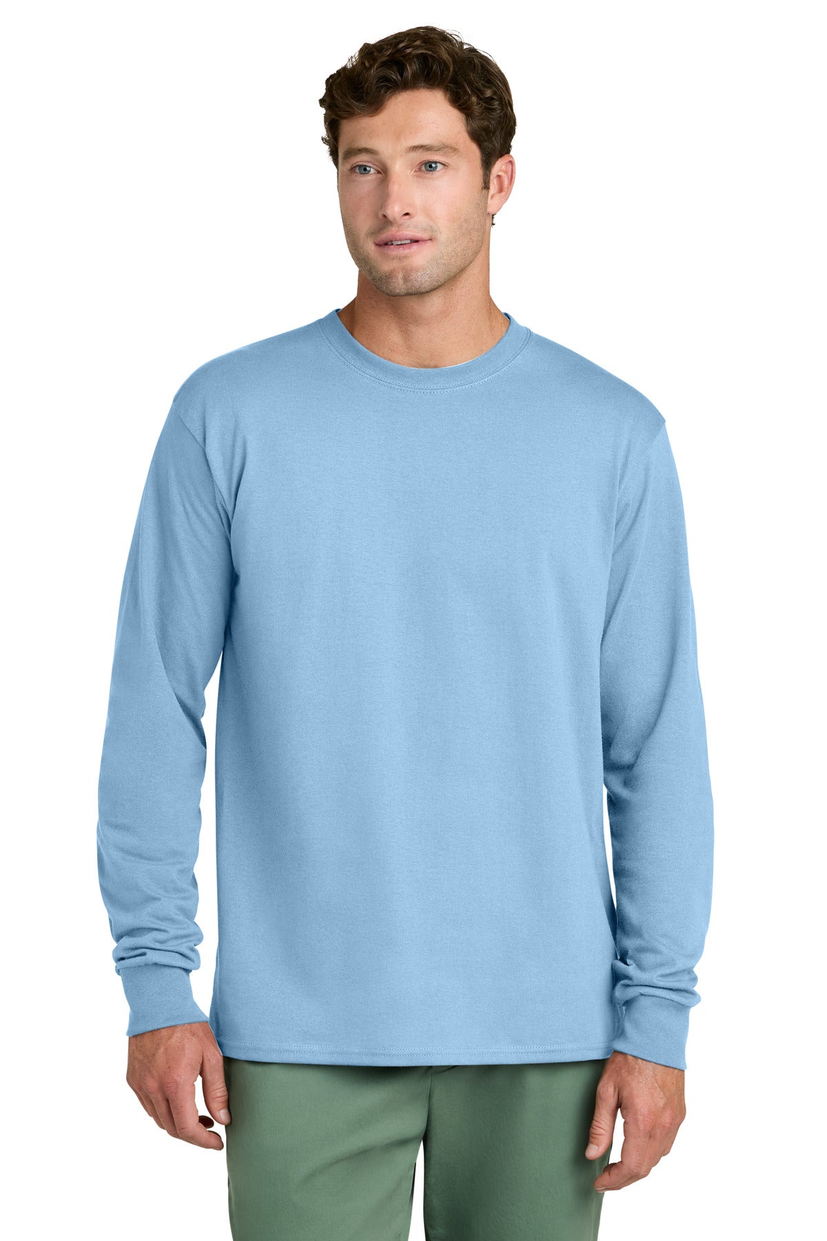 Custom Logo Port & Co ™  Long Sleeve Core Cotton Tee. PC54LS