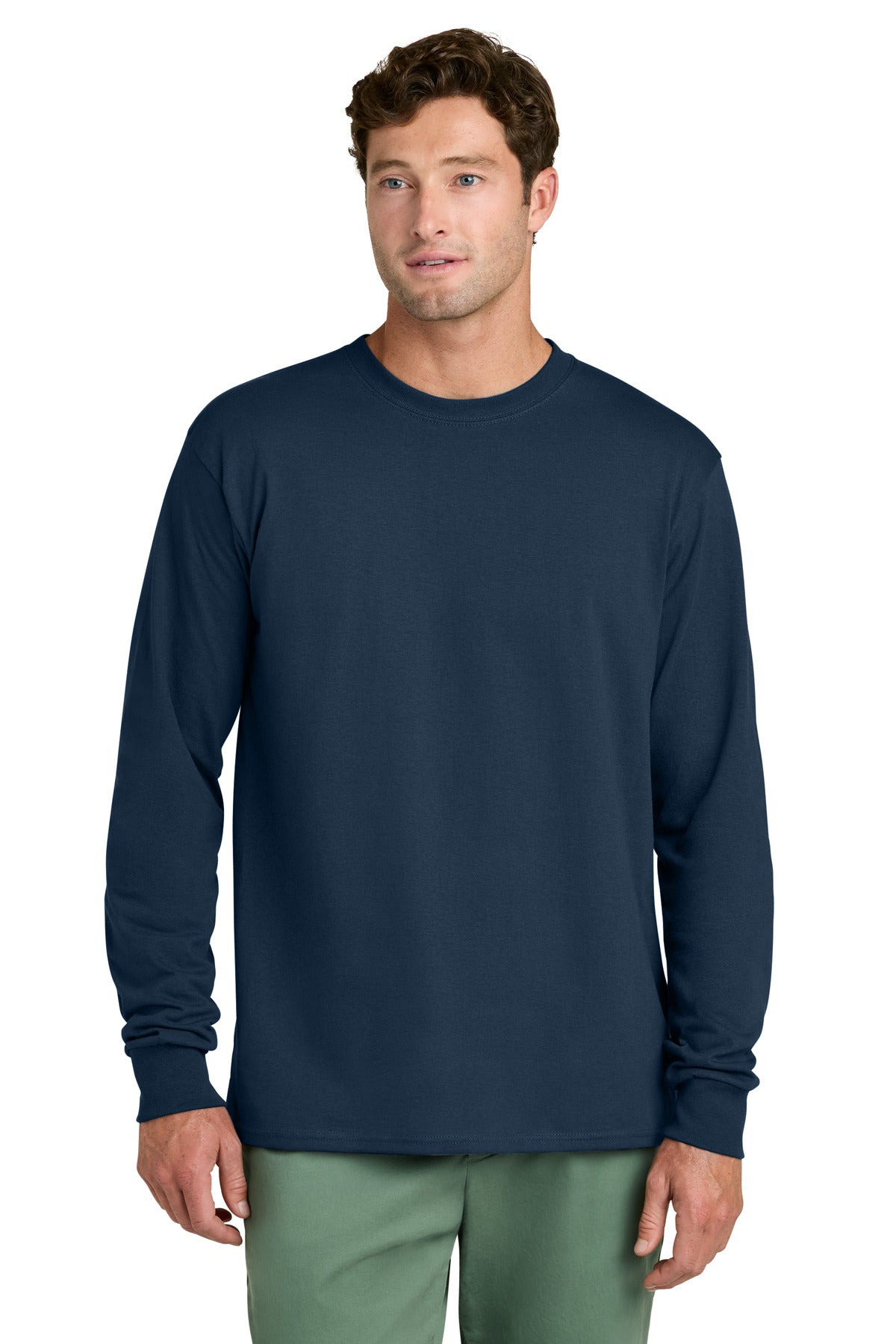 Custom Logo Port & Co ™  Long Sleeve Core Cotton Tee. PC54LS