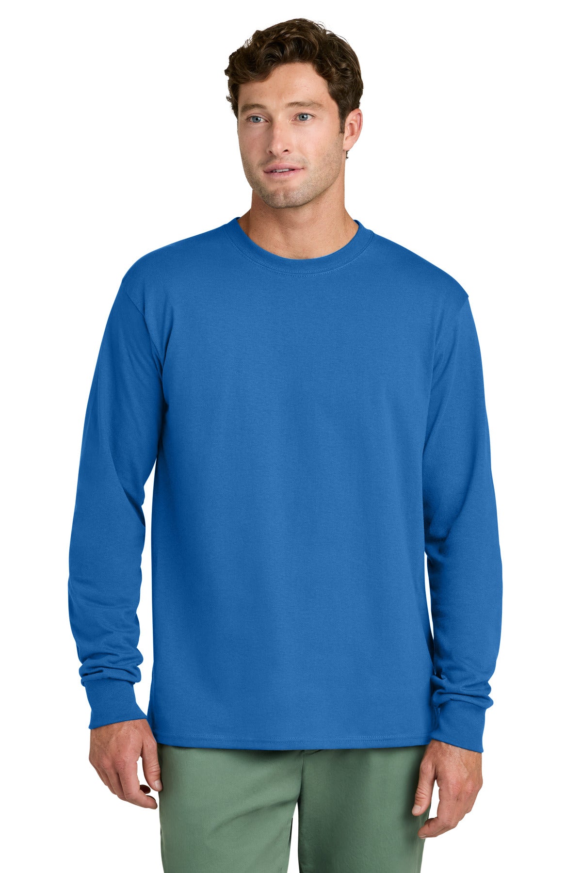 Custom Logo Port & Co ™  Long Sleeve Core Cotton Tee. PC54LS