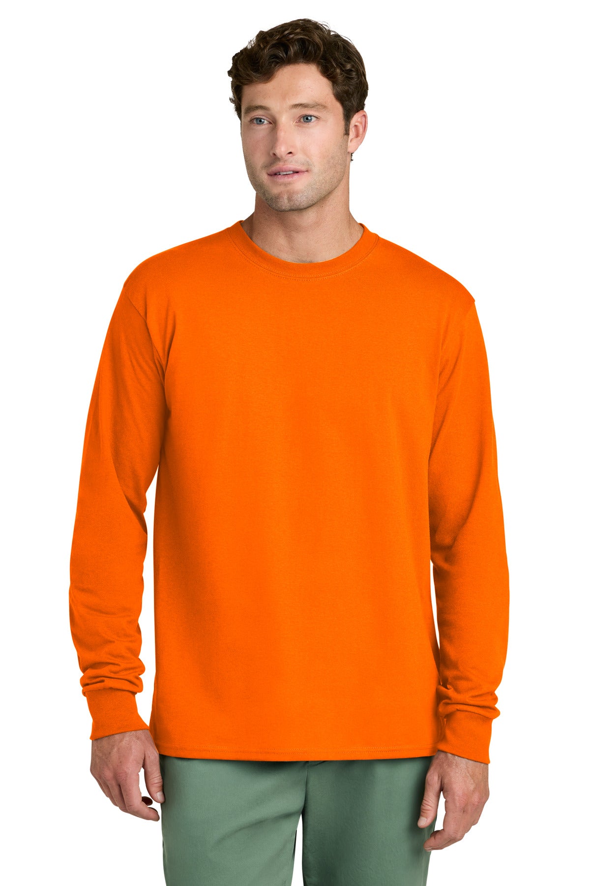 Custom Logo Port & Co ™  Long Sleeve Core Cotton Tee. PC54LS