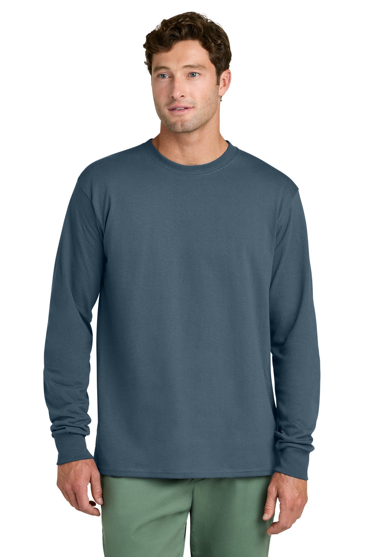 Custom Logo Port & Co ™  Long Sleeve Core Cotton Tee. PC54LS