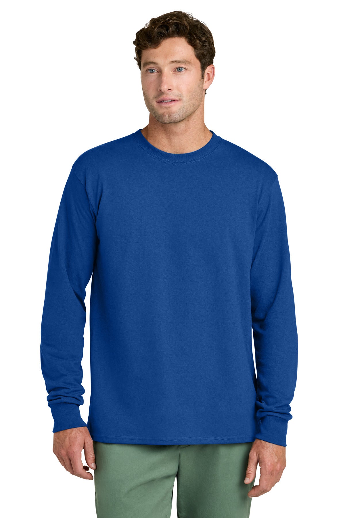 Custom Logo Port & Co ™  Long Sleeve Core Cotton Tee. PC54LS