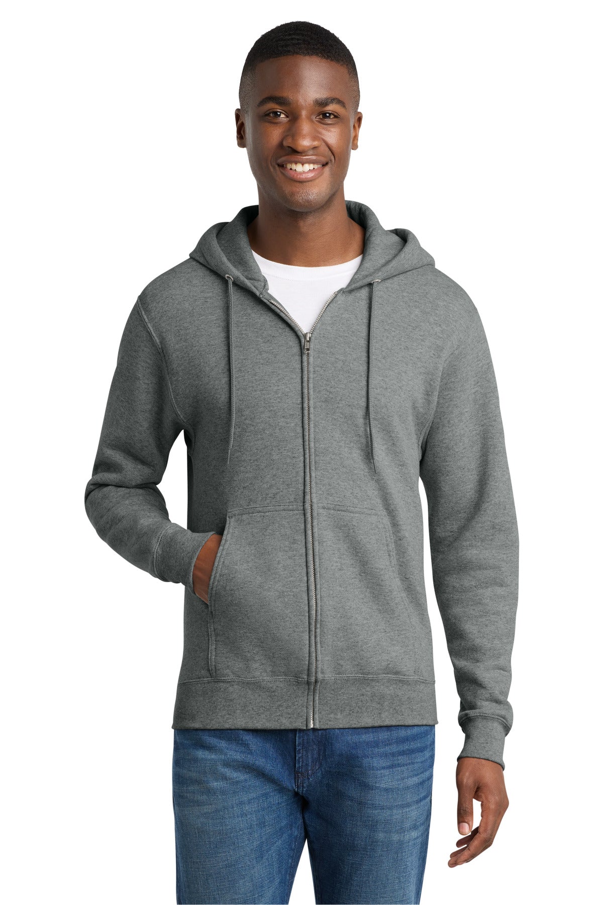Custom Logo Port & Co ™  Core Fleece Full-Zip Hooded Sweatshirt. PC78ZH