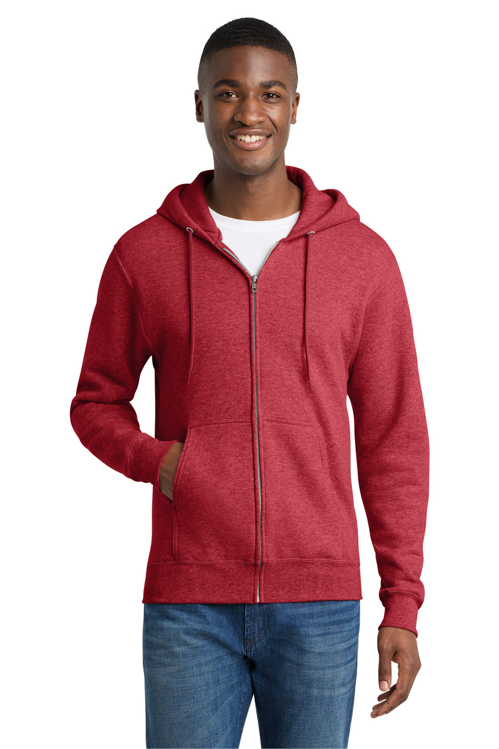 Custom Logo Port & Co ™  Core Fleece Full-Zip Hooded Sweatshirt. PC78ZH