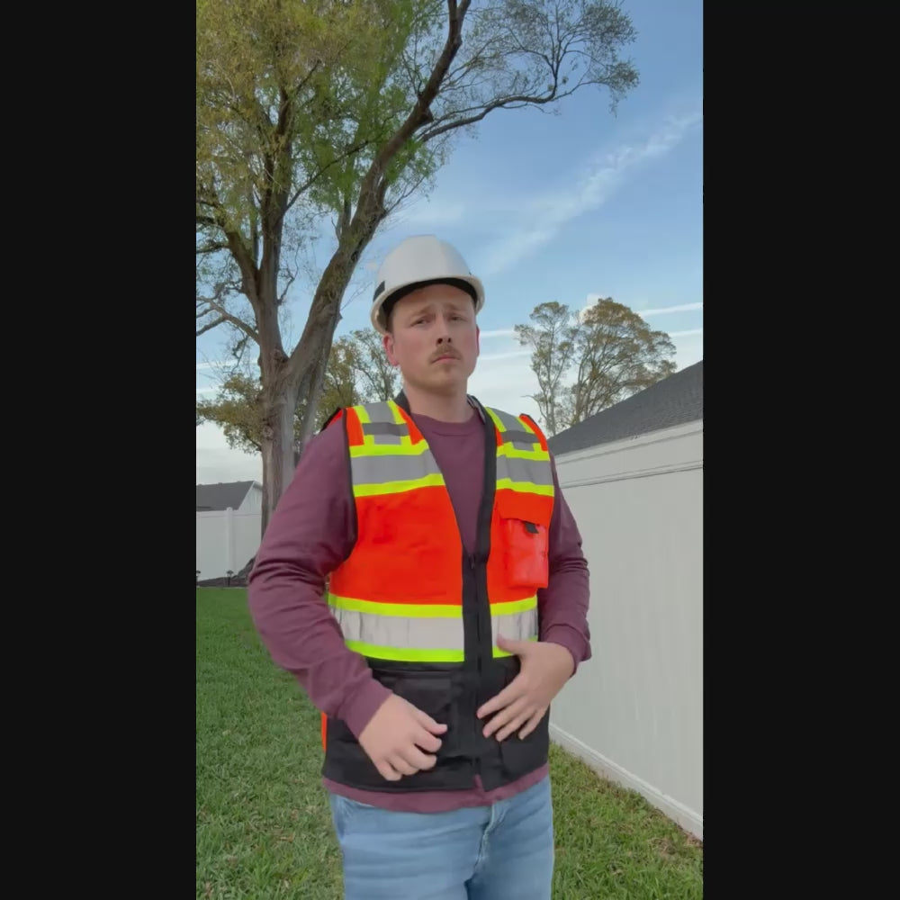 Sunshade Attached Class 3 Hi-Vis Safety Vest